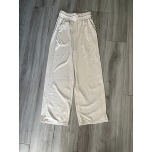 Free Air Ankle Pants Womens Medium‎ Beige Stretch Drawstring Wide Leg Casual